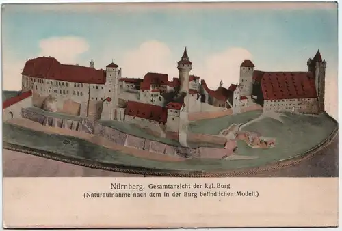 Nürnberg, Gesamtansicht der kgl. Burg, Modell - 1911