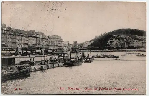 Rouen - Quai de Paris et Pont Corneille