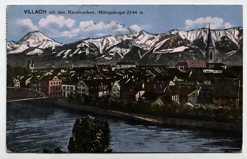 Villach mit den Karawanken - 1917