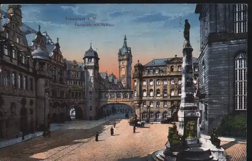 Frankfurt a. M Paulsplatz mit Rathaus (jahr 1915)