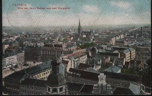 Leipzig Blick vom neuen Rathaus nach dem Königsplatz