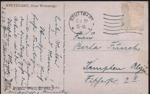 Stuttgart, Neue Weinsteige