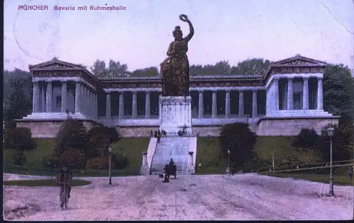 München Bavaria mit Ruhmeshalle (jahr 1909)