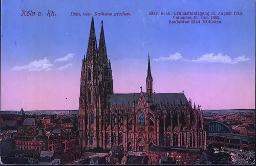 Köln a. Rh. Dom, vom Rathaus gesehen