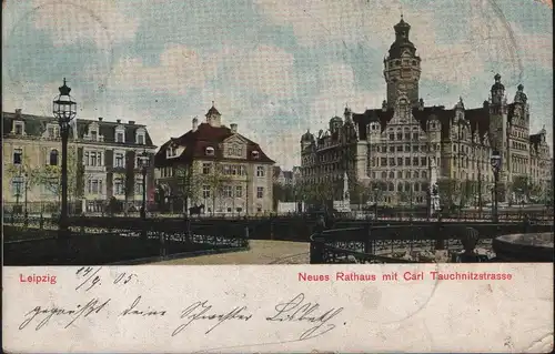 Leipzig Neues Rathaus mit Carl Tauchnitzstrasse