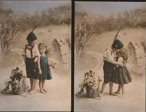 2X alte ansichtskarten , jahr 1912-1915, postcards with chlidren
