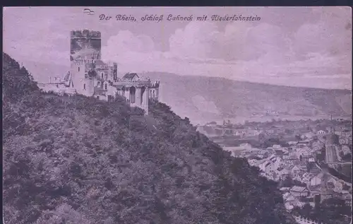 Der Rhein, Schloß Lahneck mit Niederlahnstein