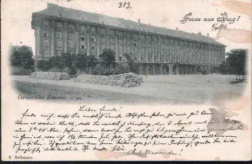 Gruss aus Prag . Cernin`sche Kaserne . /year : 1898