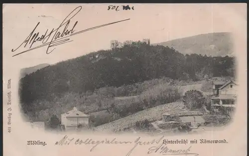 Mödling. Hinterbrühl mit Römerwand. / 1899 jahr