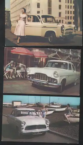 Old english cars 3 postcards London