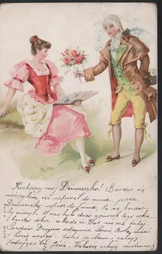 Postkarte , Couple , / amours / 1901-1909 year