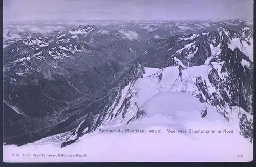 Sommet du Montblanc - Vue vers Chamonix et le Nord