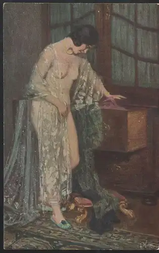 Vintage woman, painting