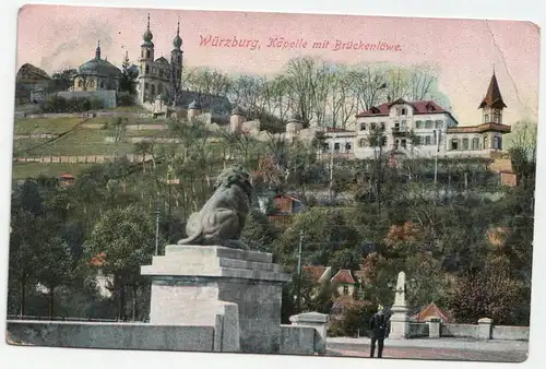 Würzburg, Käpelle mit Brückenlöwe. // Jahr 1908
