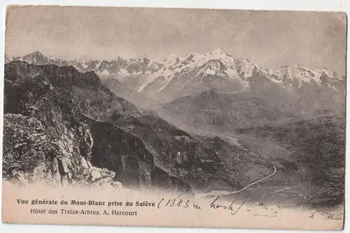 Vue Generale du Mont-Blanc prise du Saleve / 1908