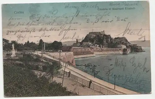 Corfou. Citadelle et Boulevard Elisabeth