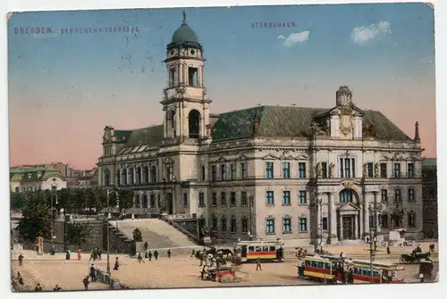 Dresden. Brühlsche Terrasse. Ständehaus . 1916