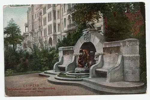 Leipzig Märchenbrunnen am Thomasring // jahr 1907