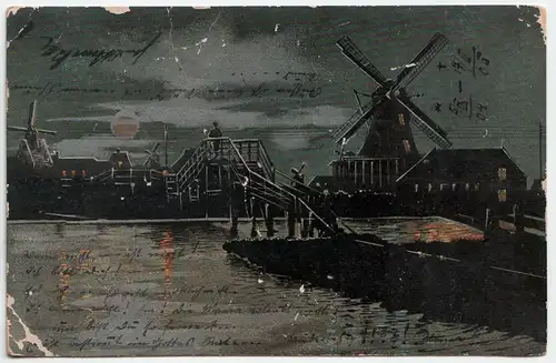 Alte Ansichtskarte // Blick auf den Hafen