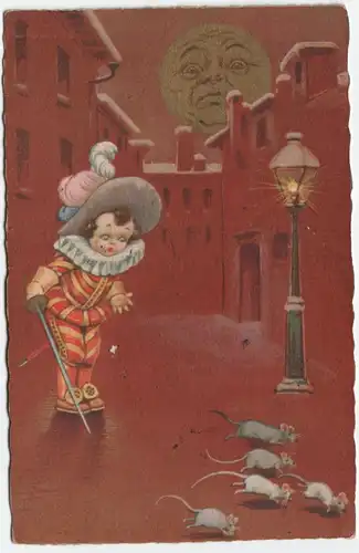 Junge und Maus // Alte Ansichtskarte 