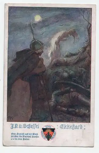 Scheffel Ekkehard - Tod in der Schlacht // Alte Ansichtskarte 