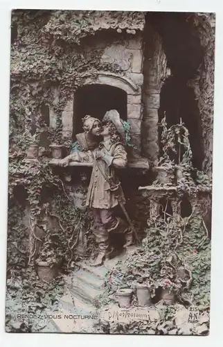 Rendez Vous Nocturne - Mastroianni // Alte Ansichtskarte 1913