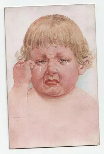 schreiendes Baby // Alte Ansichtskarte