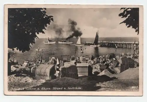 Ostseebad Göhren a. Rügen. Strand u. Seebrücke.