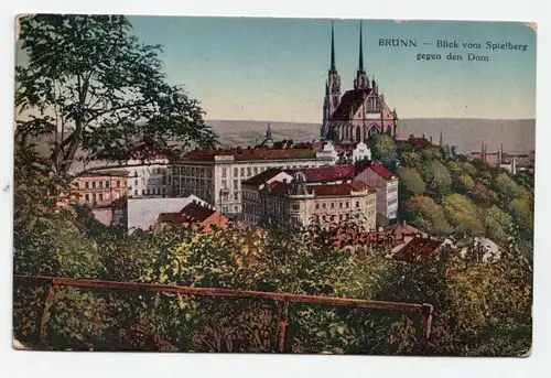 Brünn - Blick vom Spielberg gegen den Dom 1918