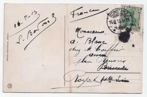 Konstanz - Postamt and Marktstätte jahr 1913