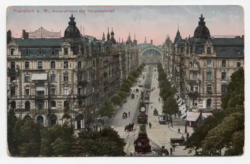Frankfurt a. M., Kaiserstrasse mit Hauptbahnhof.