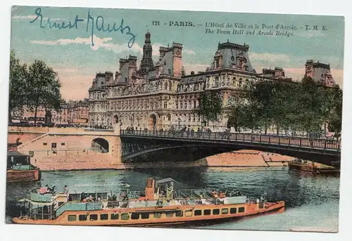 Paris. - L Hotel de Ville et le Pont d Arcole. The Town Hall and Arcole Bridge.