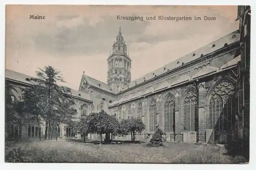 Mainz, Kreuzgang und Klostergarten im Dom
