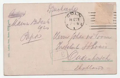 Mainz. Totalansicht vom Stadtpark gesehen.