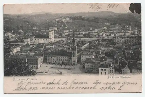 Gruss aus Passau. Blick vom Oberhaus. jahr 1901