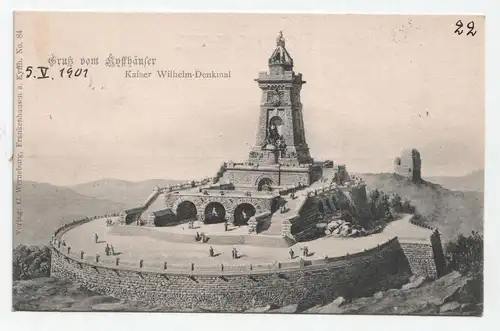 Gruß vom Kyffhäuser. Kaiser Wilhelm-Denkmal jahr 1901