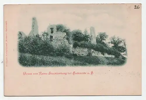 Gruss von Ruine Stecklenberg bei Suderode  jahr 1901