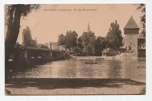 Konstanz a. Bodensee An der Rheinbrücke. jahr 1909