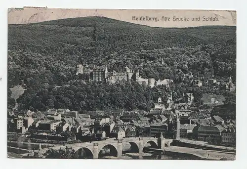 Heidelberg, Alte Brücke und Schloß. jahr 1909