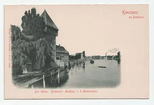 Konstanz am Bodensee Der Rhein. circa 1901