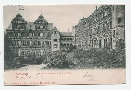 Heidelberg Der Otto Heinrichs u. Friedrichsbau jahr 1902