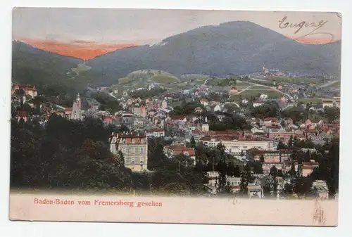 Baden-Baden vom Fremersberg gesehen jahr 1905