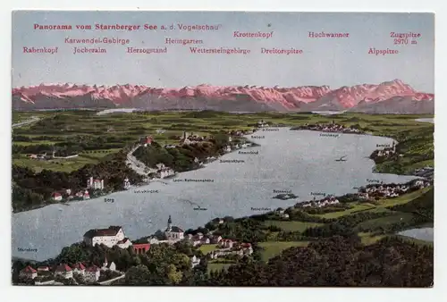 Panorama vom Starnberger See a. d. Vogelschau