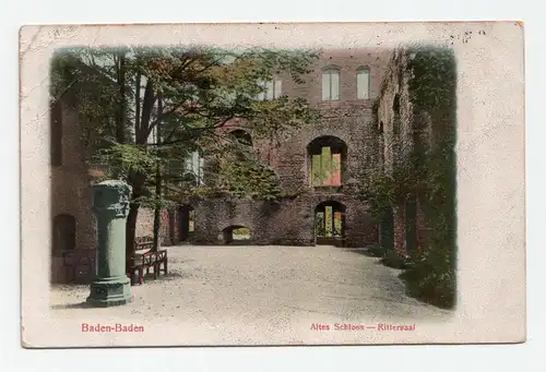 Baden-Baden Altes Schloss - Rittersaal jahr 1909