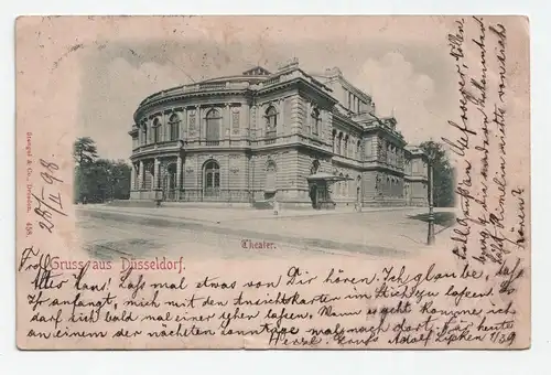 Gruss aus Düsseldorf. Theater. jahr 1898