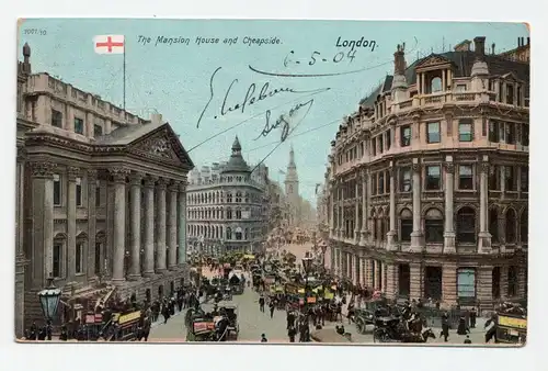London. The Mansion House and Cheapside. jahr 1904
