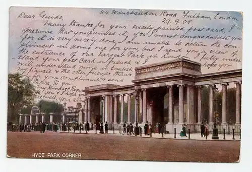Hyde Park Corner. London. jahr 1905