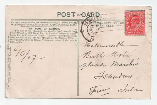 The Pool of London. jahr 1907