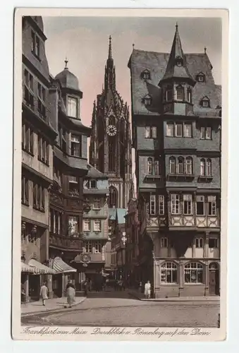 Frankfurt am Main. Durchblick am Römerberg auf der Dom