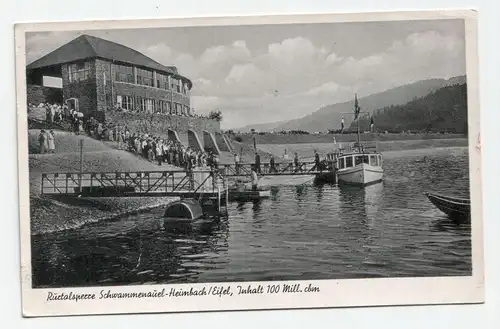 Rurtalsperre Schwammenauel - Heimbach/Eifel, Inhalt 100 mill, cbm
